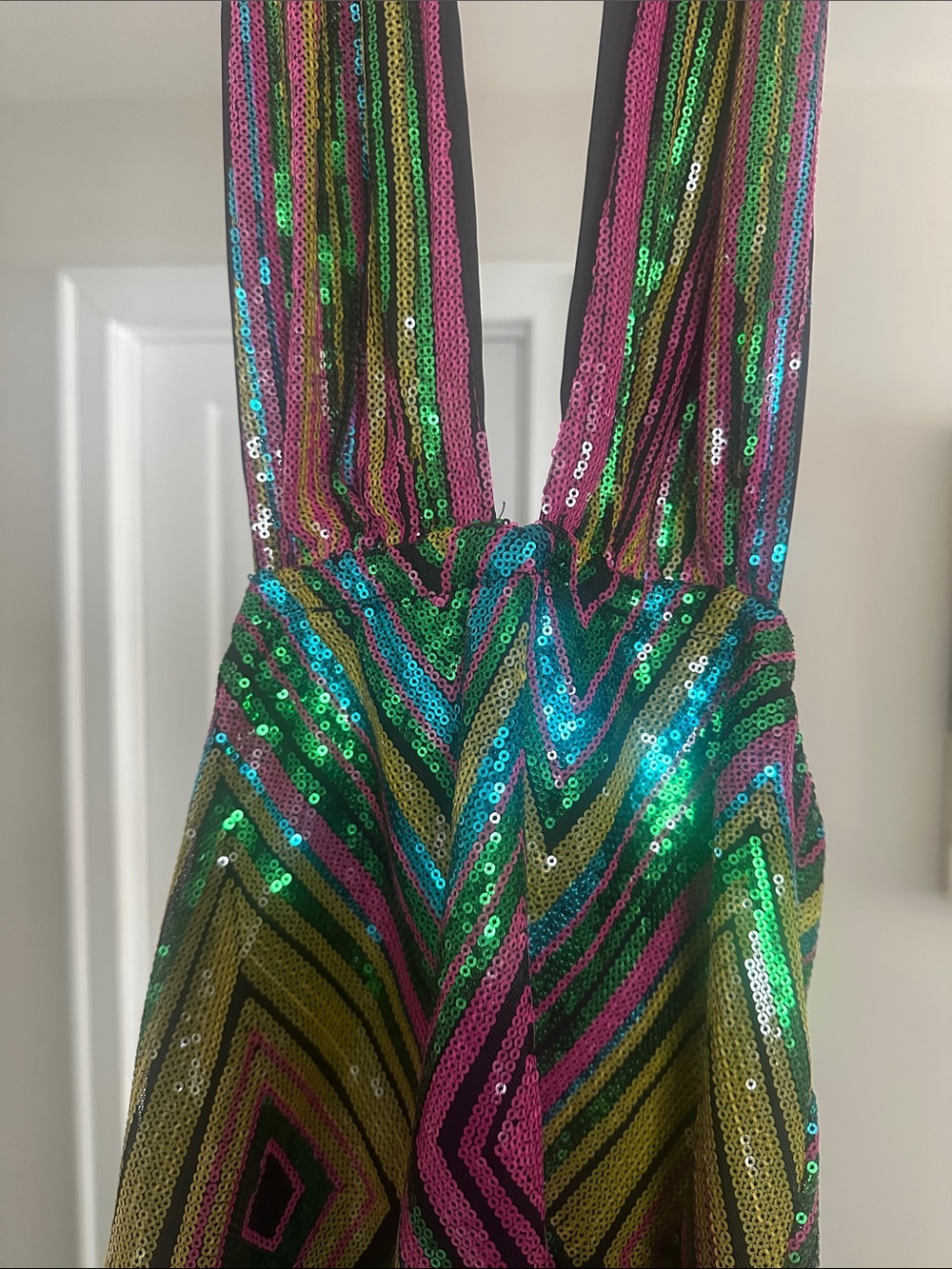Fashion Nova Multicolor Sequin Halter Mini Dress - Picture 2 of 3